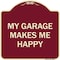 Signmission My Garage Makes Me Happy Heavy-Gauge Aluminum Architectural Sign A-DES-BU-1818-23866 - alternate 1